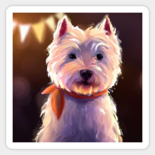 Cute West Highland White Terrier Drawing Sticker